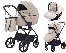 Детская коляска Rant Teo Soft 3 в 1 с автокреслом Cruise Beige Beige