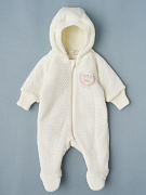 Комбинезон Little Star Герб вязаный на молнии утепленный 1725 (ЧЗ-мз) крем 56