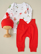 Боди, штанишки, узелок Little Star Новый год 728126 (ЧЗ-мз) белый/красный 62
