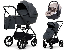 Детская коляска Rant Teo Soft 3 в 1 с автокреслом Aster Zero Beige Graphite