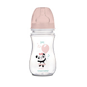Бутылочка для кормления Canpol babies Exotic Animals c широким горлом 240 мл, 3+ мес, 35/221 розовый