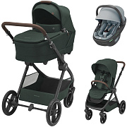 Коляска детская Maxi-Cosi Oxford Plus 3 в 1 с автокреслом Coral 360 Essential Grey 1978403110 Twillic Green/Зеленый