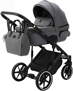 Детская коляска Adamex Lumi Air 3 в 1 L-PS108 LUX (Т.СЕРЫЙ+Т.СЕРАЯ КОЖА)