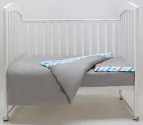 Комплект постельного белья Rant basic ZigZag 3 предмета серый, голубой