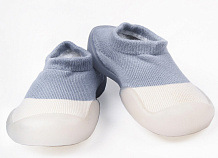 Ботиночки-носочки детские Amarobaby First Step Pure с дышащей подошвой голубые 21