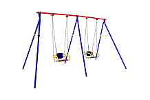 Качели дачные Пионер 2 двойные качели цепные со спинкой-2шт