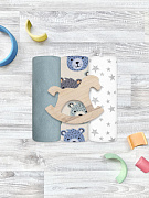 Пелёнки Mjolk трикотажные 3 шт 120х85 см Grizzly Bears/Blue Shadow/Звёзды