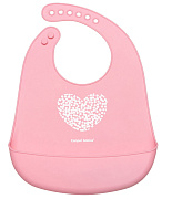 Нагрудник Canpol babies Pastel силиконовый с карманом 74/024 розовый