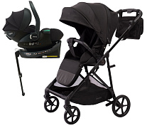 Прогулочная коляска Peppy Amici с автокреслом Jet Black и базой Black рама Black