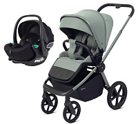 Детская прогулочная коляска Rant Flex Color с автокреслом Evomax Black Forest Green