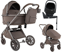 Детская коляска Pituso Mayla Plus 4 в 1 с автокреслом Baesa Black и базой Truffle