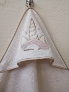 Махровая пеленка с уголком Lappetti Единорог П18 ЧЗ П18/4 белый