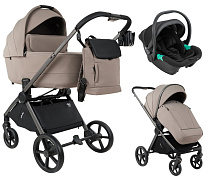 Детская коляска Pituso Teffy 3 в 1 с автокреслом Santiso Pro Black Hazel/Graphite