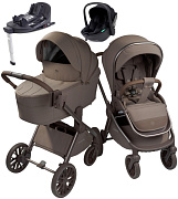 Детская коляска AmaroBaby Phenom 4 в 1 с автокреслом Rant Miro Black и базой бежевый