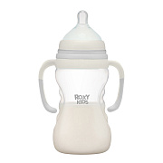 Бутылочка для кормления Roxy-Kids Color 260 мл, быстрый поток, 6 мес+ RBTL-003-BGR кокосово-серый