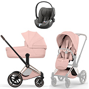 Коляска Cybex Priam V Rosegold Style Cloud T Mirage Grey 3 в 1 Peach Pink
