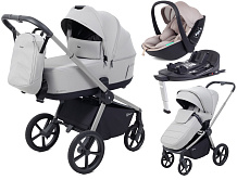 Детская коляска Rant Flex Therm Soft 4 в 1 с автокреслом Miro Beige и базой Stone Grey