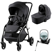 Коляска 3 в 1 Britax Roemer RIO Style и автокресло Baby-Safe PRO Style Harbor Blue + Vario Base 5Z Carbon Black