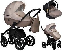 Детская коляска Indigo Mio S 3 в 1 с автокреслом Avionaut Cosmo Beige 03 т.бежевая кожа+св.бежевый