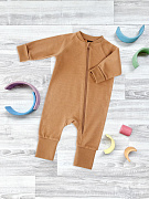 Комбинезон на манжетах Mjolk Карамельный с рукавом реглан 62