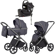 Коляска Carrello Vector CRL-6550 Ammonite AY329 Pro Absolute Black с базой Isofix 3 в 1 Landscape Grey