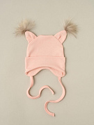 Шапочка-котелок с завязками Little Star Белочка 8405 (ЧЗ-мз) персик 38
