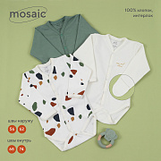 Боди Rant Mosaic с длинным рукавом на кнопках 6775/6475 3 шт Green 74