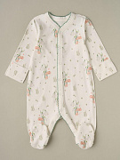 Комбинезон на кнопках Little Star Мышонок с подснежником интерлок 30032 (ЧЗ-мз) крем 74