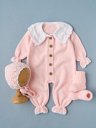 Комбинезон с воротником, чепчик, носочки Little Star Классик 807333 (ЧЗ-нк) лосось/белый 56
