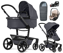 Детская коляска 4 в 1 Joolz Day 5 и автокресло Britax Roemer Baby-Safe Pro Style Teak и база Vario Base 5Z без адаптеров + конверт в подарок Stone grey