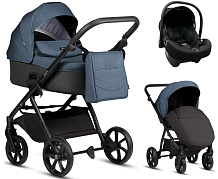 Детская коляска Tutis Leo 3 Plus 3 в 1 с автокреслом Elo Lux EduSky Black 1582288 Deep Blue