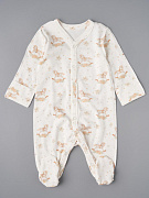 Комбинезон на кнопках Little Star Лошадки с цветочками 30032 (ЧЗ-мз) крем 62