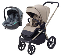 Детская прогулочная коляска Rant Flex Color с автокреслом Miro Graphite Sandy Beige
