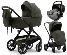 Коляска Agex Prima Pro 3 в 1 с автокреслом i-Safe S Grey APF664 Green (Зеленый)