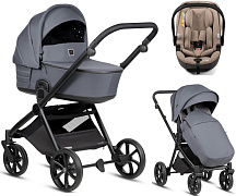 Детская коляска Tutis Mio 3 Plus Essential New 3 в 1 с автокреслом Beno Beige 1622103 Dark Grey