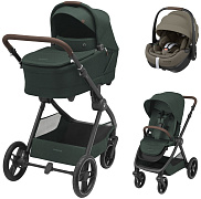 Коляска детская Maxi-Cosi Oxford Plus 3 в 1 с автокреслом Pebble 360 Pro Twillic Truffle 1978403110 Twillic Green/Зеленый