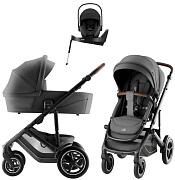 Коляска 4 в 1 Britax Roemer Smile 5Z Style и автокресло Baby-Safe PRO LUX Onyx Black + Vario Base 5Z Mineral Grey