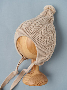 Шапочка вязаная Little Star Коса Гномик 80124 (нк) бежевый лайт 38