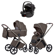Коляска Carrello Vector CRL-6550 Ammonite AY329 Pro Absolute Black 3 в 1 Coffee Beige