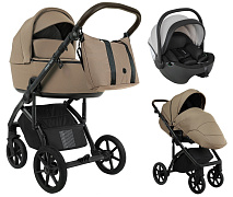 Детская коляска Roan Bass Next 2.0 3 в 1 с автокреслом Pituso Baesa Pro Black,Beige Canopy BSN/42/2 Mocha Mousse/Black/руч.Cappuccino