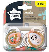 Соска-пустышка силиконовая Tommee Tippee Moda для девочек, 0-6 мес., 2 шт.