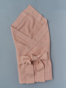 Плед вязаный и лента Little Star Классика 90х90 см пудра/сухая роза