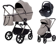 Детская коляска Rant Teo Soft 3 в 1 с автокреслом Aster Zero Black Cloud