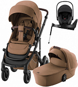 Коляска 4 в 1 Britax Roemer Smile 5Z LUX и автокресло Baby-Safe PRO LUX Onyx Black + Vario Base 5Z Warm Caramel