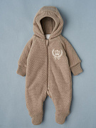 Комбинезон Little Star Герб вязаный на молнии утепленный 1725 (ЧЗ-мз) темно-бежевый 56