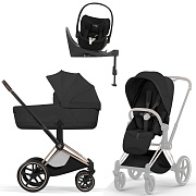 Коляска Cybex Priam V Rosegold Style Cloud T Jeremy Scott Wings Base T 4 в 1 Sepia Black