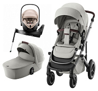 Коляска 3 в 1 Britax Roemer Smile 5Z LUX и автокресло Baby-Safe PRO Style Teak + Vario Base 5Z Linen Grey