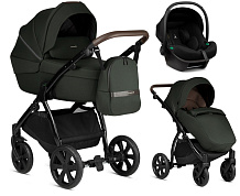 Детская коляска Noordi Luno All Trails 3 в 1 с автокреслом Terra Black 1012609 Forest Green