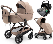 Коляска Agex Prima Pro 3 в 1 с автокреслом i-Safe Grey APD221 Dune бежевый