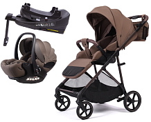 Прогулочная коляска Peppy Amici с автокреслом Verona Brown и базой Mocca рама Mocca